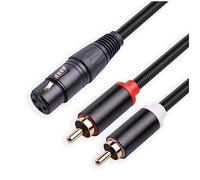 Cpolebev 3 Pin XLR Female to Dual Male Y Splitter Cable,Mixer Amplifier Audio Cable,Stereo Audio Interconnect Cable, 3 Meter
