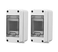 Cpolebev 3 Way Distribution Protection Box, Waterproof Transparent Cover 3 DIN Rail Outdoor Distribution Junction Box 2Pcs