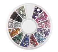 Cpolebev 300pcs 2mm 12 Colors Glitter Heart Nail Art UV Acrylic Tips Rhinestones Wheel