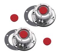 Cpolebev 343-4024 Silver Hub Caps for Stemco,Aluminum Hub Cap for Trailer Axle with Extra 4 Rubber Plugs and Gaskets(Pack of 2)
