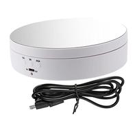 Cpolebev 360 Degree Round Rotating Turntable Display Stand Photography Accessories Studio Photo Background Stand New(White)