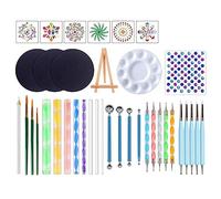 Cpolebev 38Pcs Mandala Dotting Tools Painting Set - Dot Paint Stencils Tool Set Art Craft Supplies Set Kit Tray Brush Pen