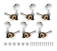 Cpolebev 3L3R 6Pcs 1:18 Guitar String Tuning Pegs Tuner Machine Heads Knobs Tuning Keys for Acoustic or Electric Guitar Silver