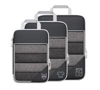 Cpolebev 3Pcs Portable Bags Travel Compressible Storage Pouch Set Mesh Visual Luggage Organizer,Black Well-Made