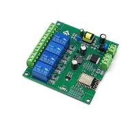 Cpolebev 4 Channel ESP8266 Wireless WiFi Relay Module ESP-12F Development Board AC90-250V/DC7-30V/5V E- APP Remote Control
