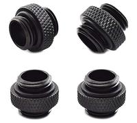 Cpolebev 4-Pack G1/4 inch 5mm Male to Male Connector with Sealed O-Ring for PC Water Cooling Systems Extender Fitting
