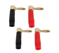 Cpolebev [4 Pack Hi-end Copper Right Angle/90 Degree Screw Type Banana Plug/Speaker Cable Connector [Banana De L]