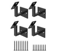 Cpolebev 4 Pcs Adjustable Handrail Brackets, Stair Railing Brackets, Hand Rail Brackets for Stairs, Wall Mounted Brackets