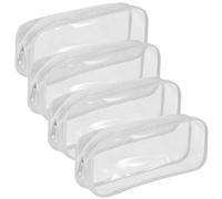 Cpolebev 4 Pcs Clear Pencil Case Big Capacity Transparent Pen Pencil Bag PVC Pen Pencil Zipper Pouches