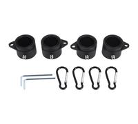 Cpolebev 4 Pcs Flag Pole Rings Aluminum Alloy Mounting Rings 360 Degree Rotating Flagpole Anti Wrap Flag Pole (1 Inch Black)