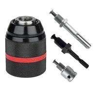 Cpolebev 4 Piece 1/2-20UNF 1.5-13mm Keyless Drill Chuck Hex Shank/SDS/Socket Square Female Adaptor Hardware Tool Drill Chuck Metal Easy to Use Easy to Replace