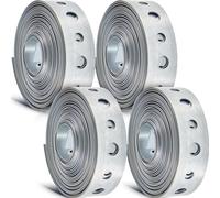 Cpolebev 4 Piece Galvanized Hanger Strap Metal Strapping with Holes Pipe Hanger Silver Metal for Pipe Supports Hanging