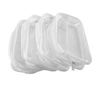 Cpolebev 4 Pieces Clear PVC Zipper Pen Pencil Case, Big Capacity Pencil Bag Makeup Pouch with Zipper for School Office Stationery(White)