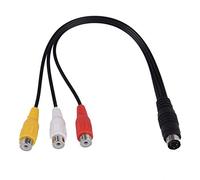 Cpolebev 4 Pin S-Video to 3 Female TV Adapter Laptop Cable