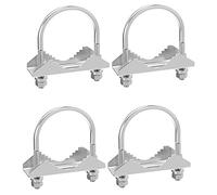 Cpolebev 4 Set Antenna Mast Pipe Clamp with V Jaw Block and U Bolt All Anti-Rust Finished for TV CB Ham Antenna or Panel Pipe
