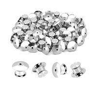 Cpolebev 40PCS Locking Pin Back Metal Pin Backing, Locking Pin Keeper Clasp for Brooch Enamel Lapel