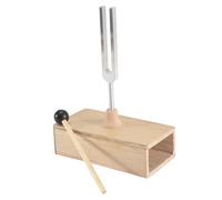 Cpolebev 432 Hz Tuning Fork Silver&Wood Color Wood+Aluminum Alloy for Sound Healing,Tuning Fork Resonance Teaching, Hearing Tests, Meditation with Resonance Box
