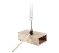 Cpolebev 442HZ Tuning Fork, Tuning Fork Resonance Box Wood Color & Silver Musical Instrument Accessories for Sound Therapy, Yoga, Meditation and Relaxation