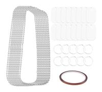 Cpolebev 44Pcs Sublimation Stamping Blank Aluminum Dog Tags, with Chain Necklace Chain Key Rings Heat Tape for Pet ID, Pendant