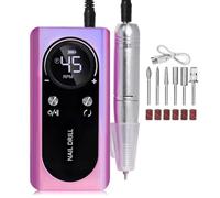 Cpolebev 45000RPM Electric Portable Nail Drill Machine Rechargeable Low Noise Nail Sander File for Manicure Salon Tool Easy Install
