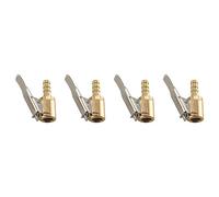 Cpolebev 4Pc 6Mm Auto Air Pump Chuck Clip Car Truck Tyre Tire Inflator Valve Connector Car Open Brass Stem Tire