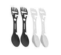 Cpolebev 4Pcs 10In1 Camping Spork Multi-Functional Spork Spoon Can Opener Serrated Wrench for Outdoor Hiking Backpacking