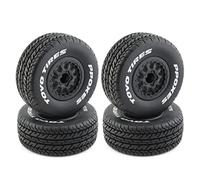 Cpolebev 4Pcs 112mm 1/10 Short Course Truck Tire Tyres Wheel with 12mm Hex for Slash Arrma SENTON VKAR 10SC RC Car