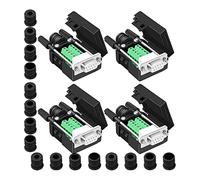 Cpolebev 4PCS DB9 Female Breakout Connector,DB9 Solderless RS232 D-SUB Serial to 9-Pin Port Terminal Adapter Connector