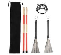 Cpolebev 4Pcs Drum Professional Wooden Acoustic Drum Brushes Drum Sticks Tools Kit for Lovers Drum Players