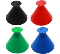 Cpolebev 4pcs Ice Scraper Magical Ice Scrapers For Car Windshield Windscreen Ice Cone Refuelling Funnel Snow Shovel Wiper Brush Round Scraper Ice Removal Frost Shovel For Truck Vans SUV