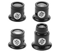 Cpolebev 4PCS Loupe Eyeglass Magnifiers Set 5X 10X 15X 20X Watch Repair Loupe Magnifier Set Magnifying Glass for Watch Jewellery