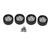 Cpolebev 4Pcs Metal 1.9Inch Beadlock Wheel Rim Hub for 1/10 Rc Crawler Car Axial Scx10 90046 Trx4 D90 D110,Silver 12 small holes