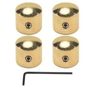 Cpolebev 4Pcs Metal Volume Tone Dome Tone Guitar Speed Control Knobs with Screws for Strat Electric Guitar or Bass