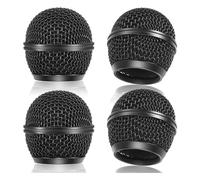 Cpolebev 4PCS Mic Grille Replacement Microphone Mesh Heads for Wireless Microphone & Wired Mics Black