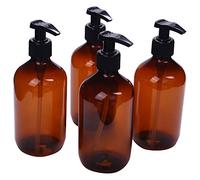 Cpolebev 4Pcs New 500Ml Pump Bottle Makeup Bathroom Liquid Shampoo Bottle Travel Dispenser Bottle Container for Soap Shower Gel