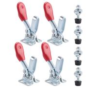 Cpolebev 4Pcs Quick Release Toggle Clamp GH-201 Antislip Horizontal 59Lbs Holding Capacity for Machine Operation, Woodworking