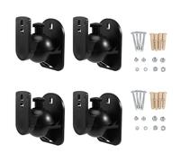 Cpolebev 4PCS Universal Speaker Wall Mount Bracket Ceiling Stand Clamp with Adjustable Swivel and Tilt Angle Rotation