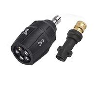 Cpolebev 5 in 1 High Pressure Rotary Turbine Nozzle Adapter for K2-K7 High Pressure Washer Nozzle Quick Connect