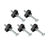 Cpolebev 5 Pack M8 T Track Bolts Knob Kit 4 Inch T Slot Bolts with Washers T Track Accessories for Woodworking Jigs