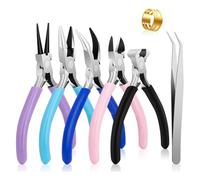 Cpolebev 5 Packs Jewelry Pliers Tool Set for Jewelry Making. Essential Tools Kit for Wire Wrapping, Jewelry Repair and Crafts