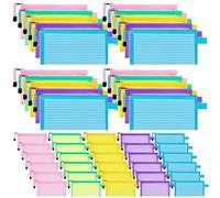 Cpolebev 50 Piece School Supplies Zipper Mesh Pouch Pencil Pen Case Pouches Bulk Pencil Bag Multipurpose Travel Bags