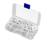 Cpolebev 500Pcs White Nylon Flat Washer Gasket Set M2 M2.5 M3M4M5 M6 M8 M10 Plastic Sealing O-Rings Assortment Kit Fastener Accessories