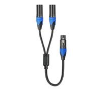Cpolebev 50cm XLR Splitter Cable 1 XLR Female to 2 XLR Male XLR Y Splitter Cable Microphone Splitter Cord for Amplifier Mixer FMM