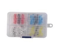 Cpolebev 50Pcs Connector Heat Shrink Sordering Terminals Waterproof Solder Sleeve Tube Wire Insulated Butt Connectors DIY Electronic Cable Kit