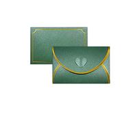 Cpolebev 50Pcs Gift Card Envelopes with Love Buckle Business High-End Envelope for Note Cards, Wedding Dark Green