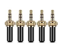 Cpolebev 5Pcs 3.5mm Plugs Metal Connector Mini 3.5mm Screw Lock Stereo Jack Plug with M6 Internal Thread