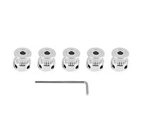 Cpolebev 5PCS Aluminum Timing Belt Pulley 20 Teeth Bore 5mm Width 6mm and Wrench for RepRap 3D Printer Prusa i3