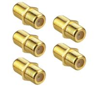 Cpolebev 5Pcs Coaxial Cable Connector RG6 F-Type Gold Plated Adapter Female to Female Coax Cable Extender for TV Cables