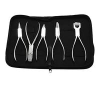 Cpolebev 5Pcs Stainless Steel Optic Eye Glasses Optician Eyeglasses Frame Repair Optical Pliers Tools Kit with Black Pouch Bag