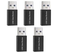 Cpolebev 5Pcs USB Data Blocker,Charge-Only USB Blocker Adapter for Blocking Data Sync, Protect Against Juice Jacking Black